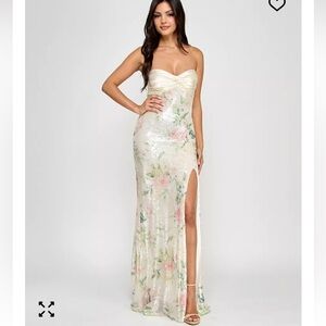 Strapless Sequin Dress chic bride floral roses alpha kappa alpha aka bow spring